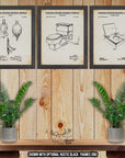Bathroom Patent Print Set of 3 - Toilet Inventions at Adirondack Retro