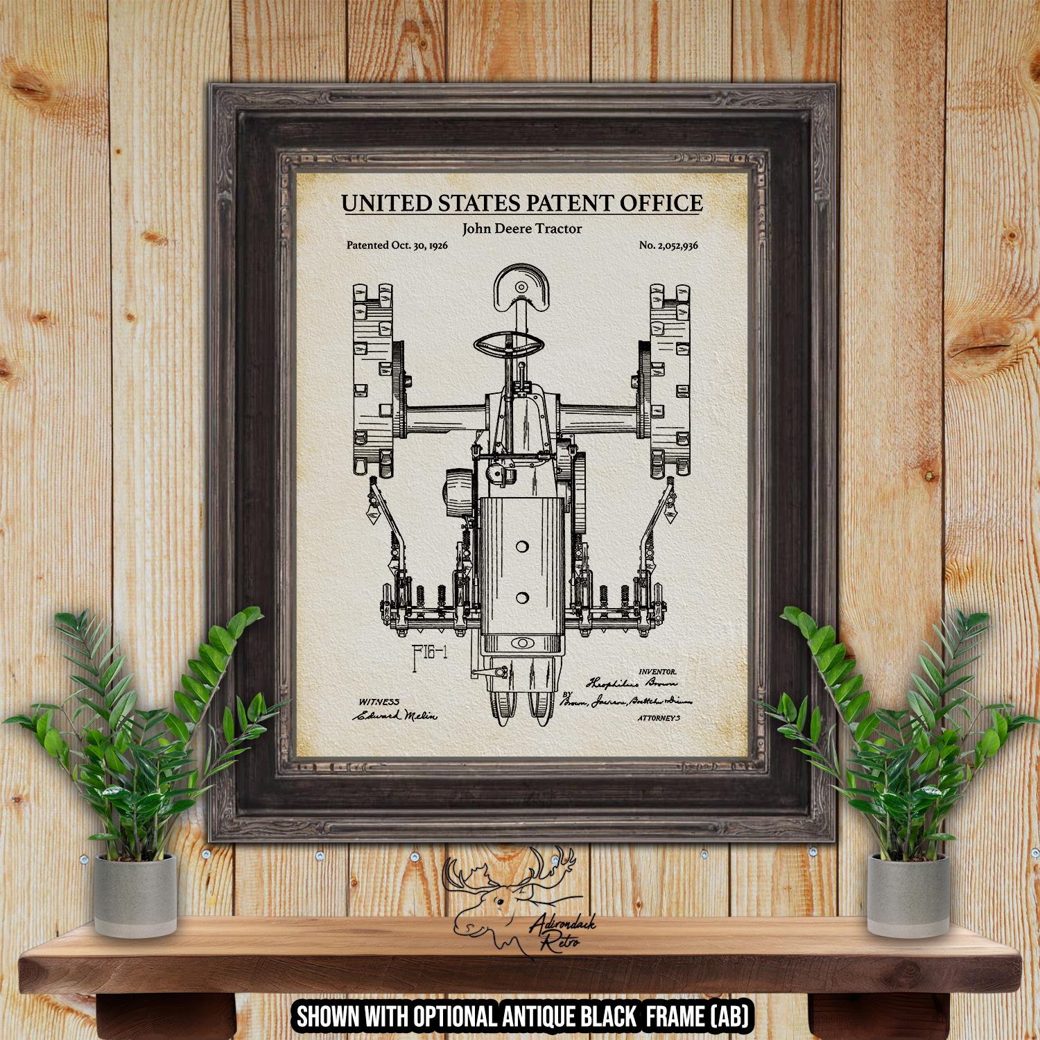 John Deere Tractor Patent Print - 1926 Tractor Invention at Adirondack Retro
