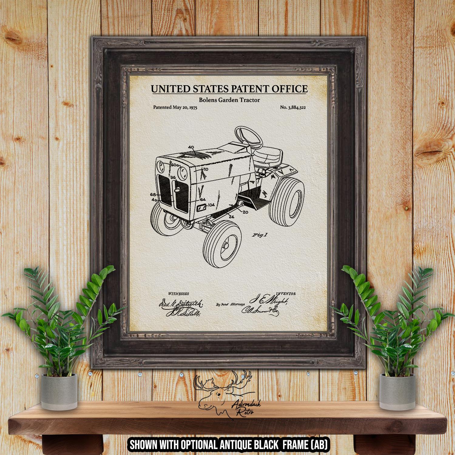 Bolens Garden Tractor Patent Print - 1975 Tractor Invention at Adirondack Retro