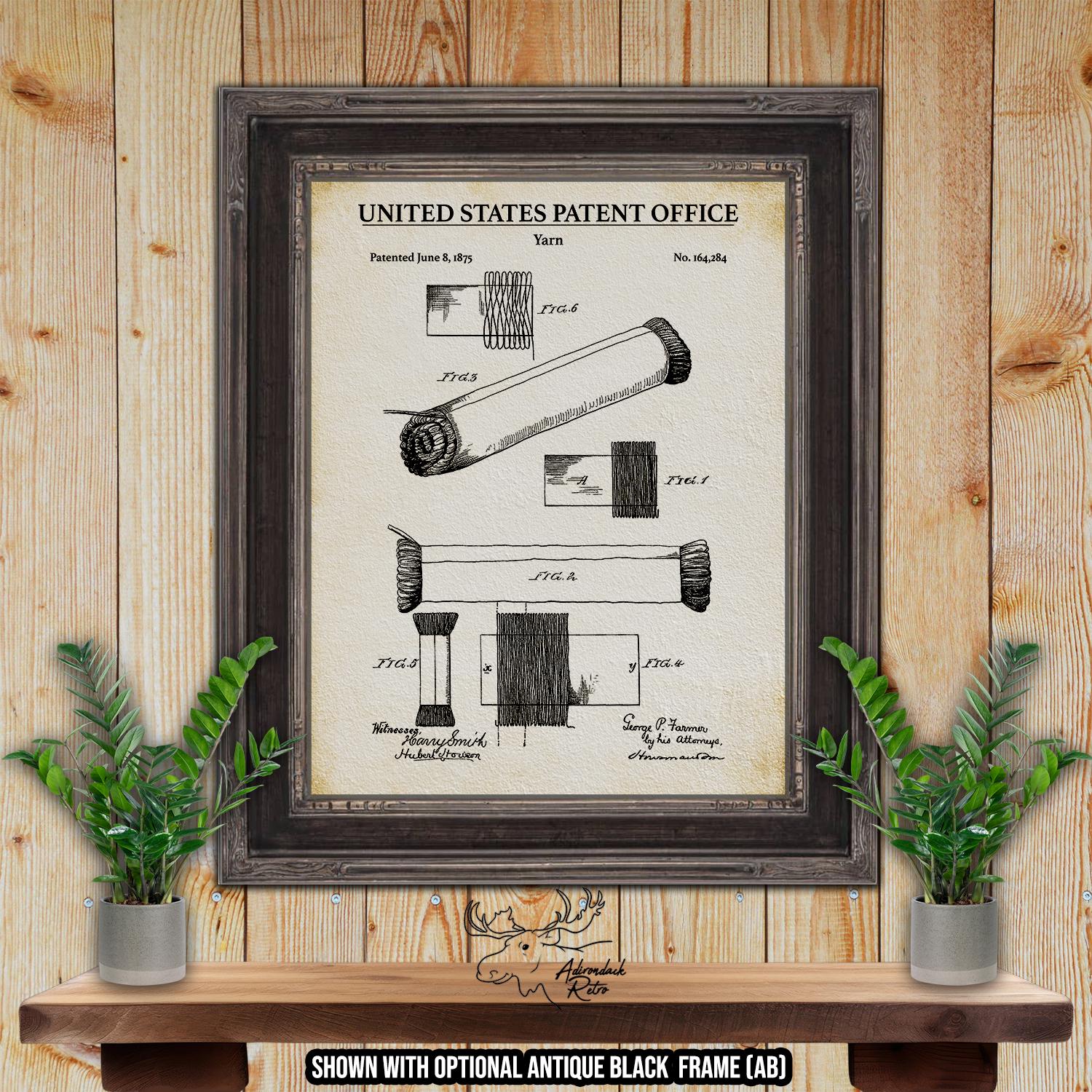 Latch Hook Patent Print Set of 3