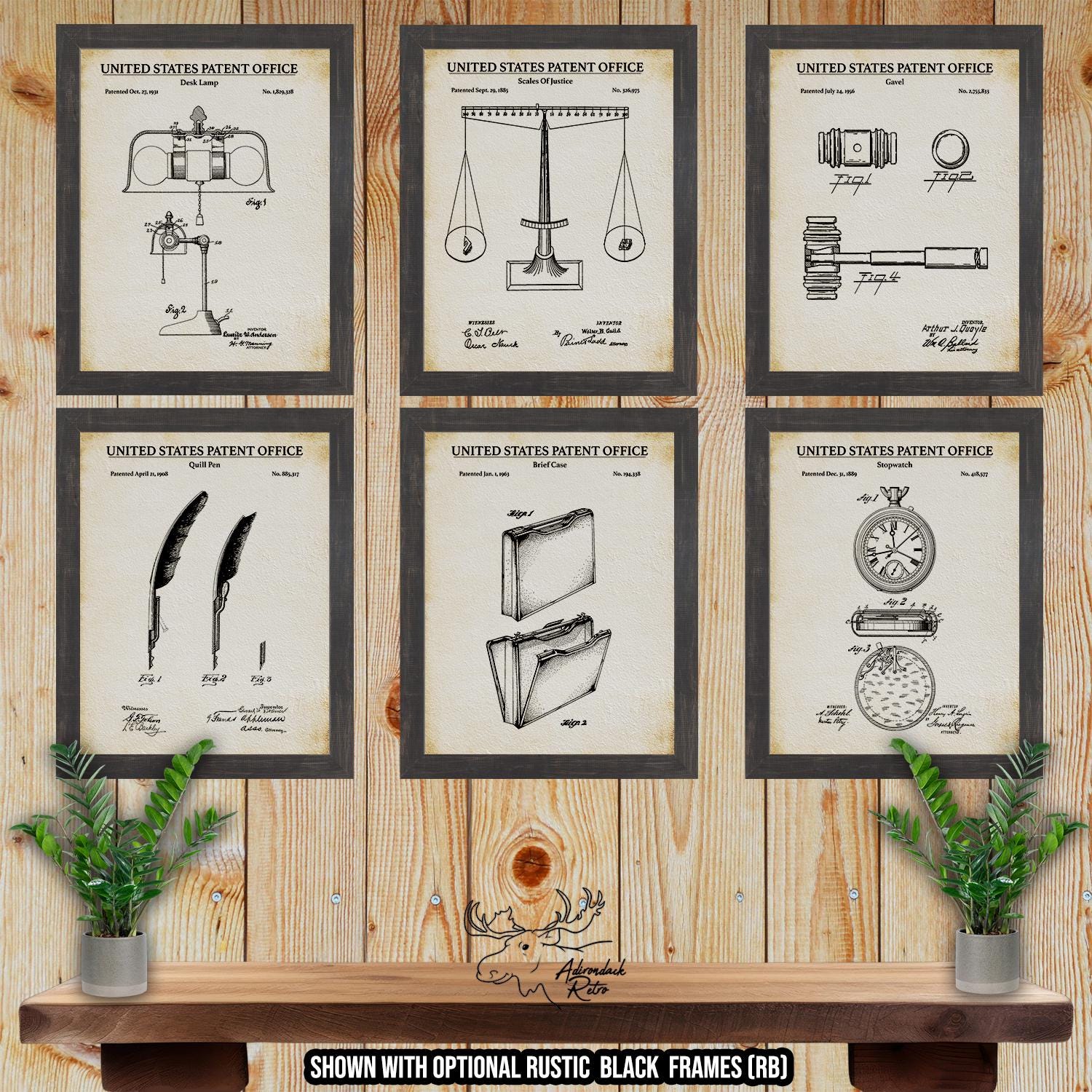 Lawyer Patent Print Set of 6 - Judicial Inventions - Law Posters at Adirondack Retro