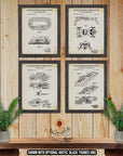 Slot Car Racing Patent Print Set of 4 - Historic Slot Car Posters - Slot Car Racing Inventions at Adirondack Retro