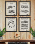 Model Railroad Patent Print Set of 4 - Model Railroad Posters - Model Train Inventions at Adirondack Retro