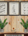 Electric Guitar Patent Print Set of 3 - Retro Guitar Posters - Guitar Inventions at Adirondack Retro