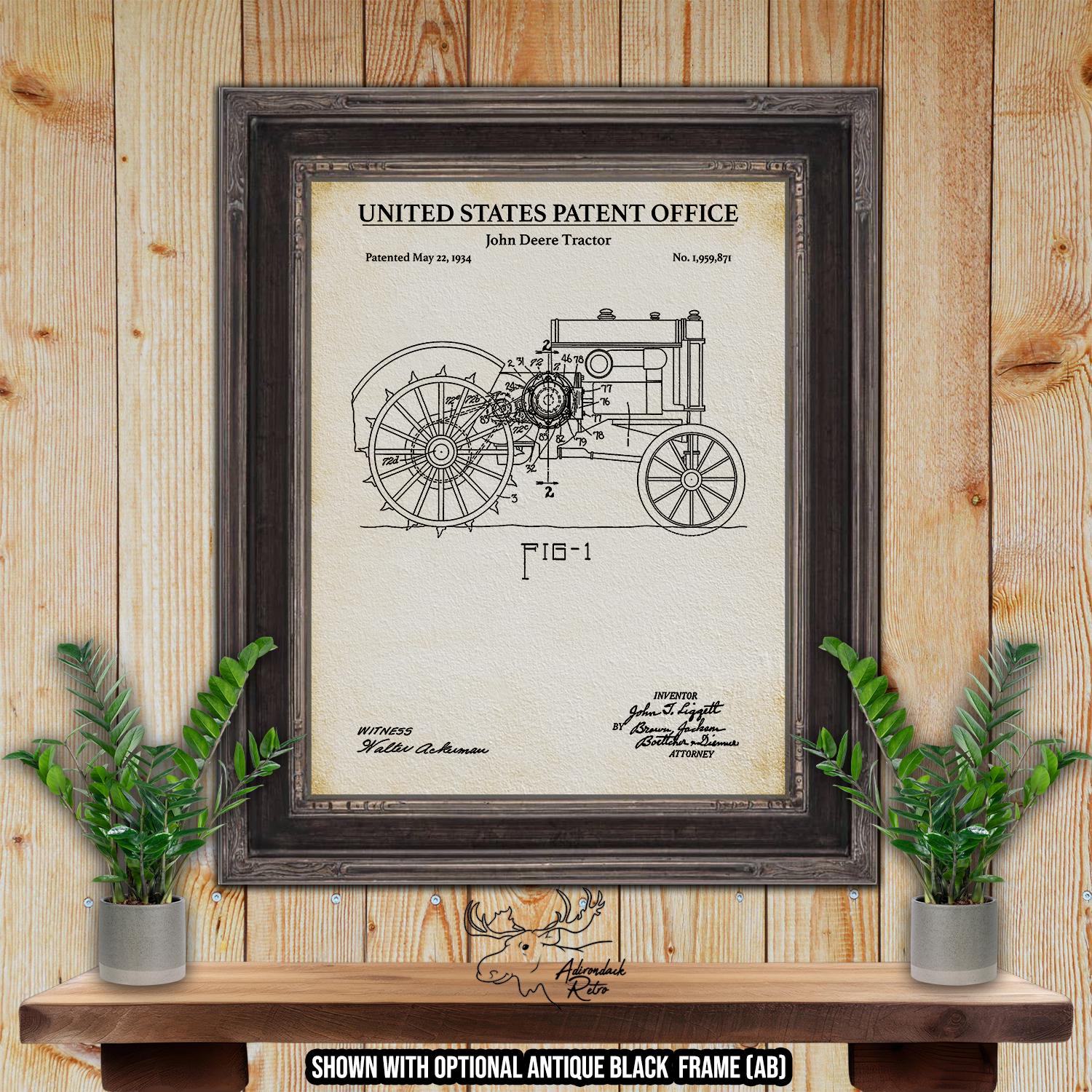 John Deere Tractor Patent Print - 1934 Tractor Invention at Adirondack Retro