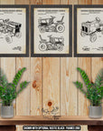 Garden Tractor Patent Print Set of 3 - Rustic Riding Mower Posters - Vintage Lawn Tractor Inventions at Adirondack Retro