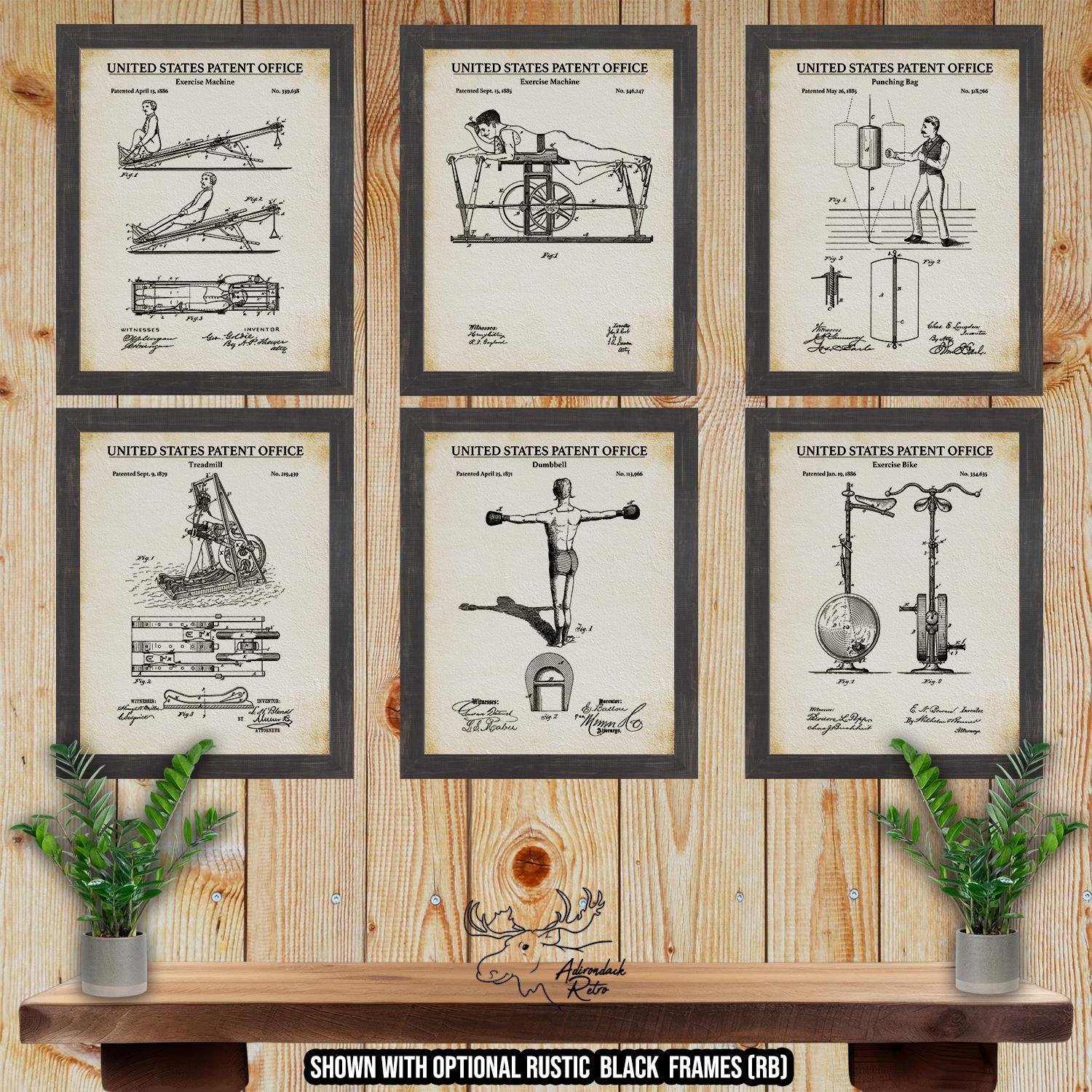 Fitness Equipment Patent Print Set of 6 - Exercise Equipment Posters -  Home Gym Inventions at Adirondack Retro