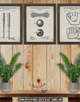 Baseball Patent Print Set of 3 - Retro Baseball Poster Set - Vintage Baseball Inventions at Adirondack Retro