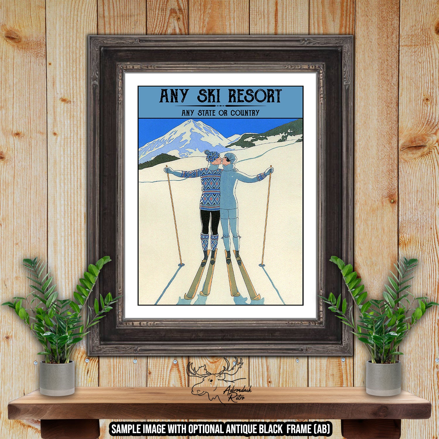 a picture of a man on skis in a frame