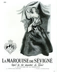 1945 Marquise De Sevigne Vintage Fashion Print Ad - Pierre Brenot Illustration