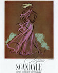 1947 Scandale Elegance Lingerie Vintage French Print Ad - Fernando Bosc Illustration