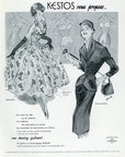 1954 Kestos Vintage French Fashion Print Ad - Maurice Paulin Illustration