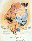 1945 Coty Air Spun Make-Up Cosmetics Vintage Print Ad - Carl Erickson Illustration