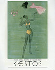 1947 Kestos Lingerie Vintage French Fashion Print Ad - Raymond Brenot Illustration