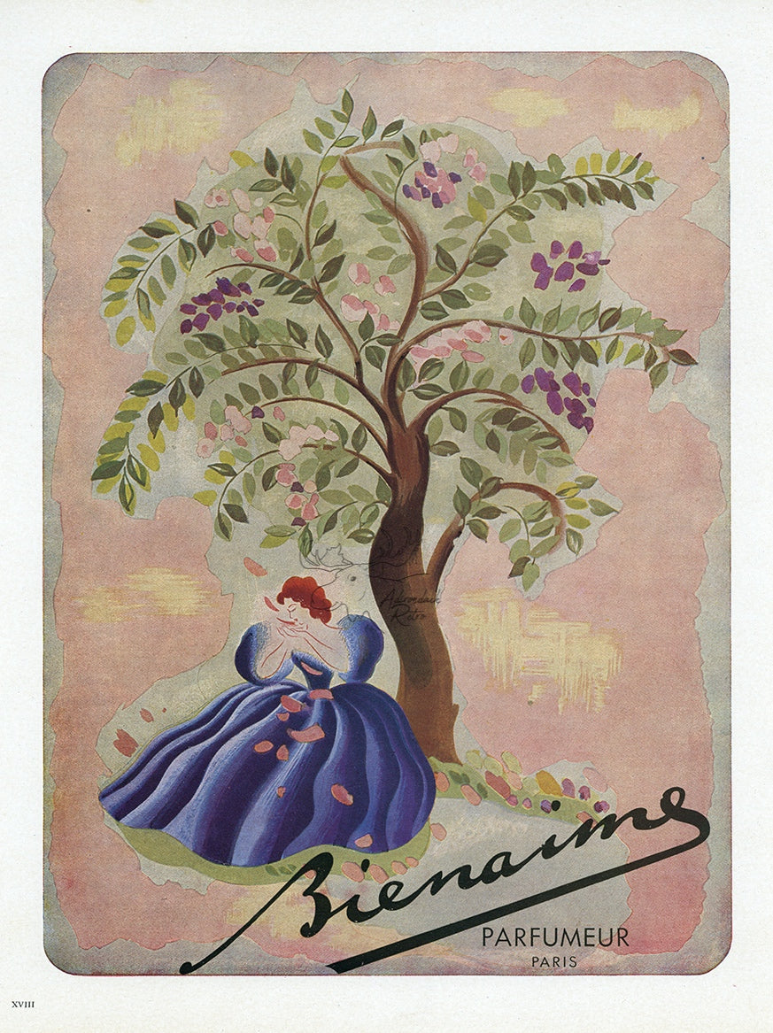 1946 Bienaime (Beloved) Perfume Vintage Cosmetics Ad