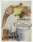 1948 Universal Watch Vintage Print Ad - Elizabeth Suter Illustration