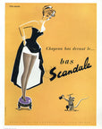 1951 Scandale Stockings Vintage French Print Ad - Pierre Fix Masseau Illustration