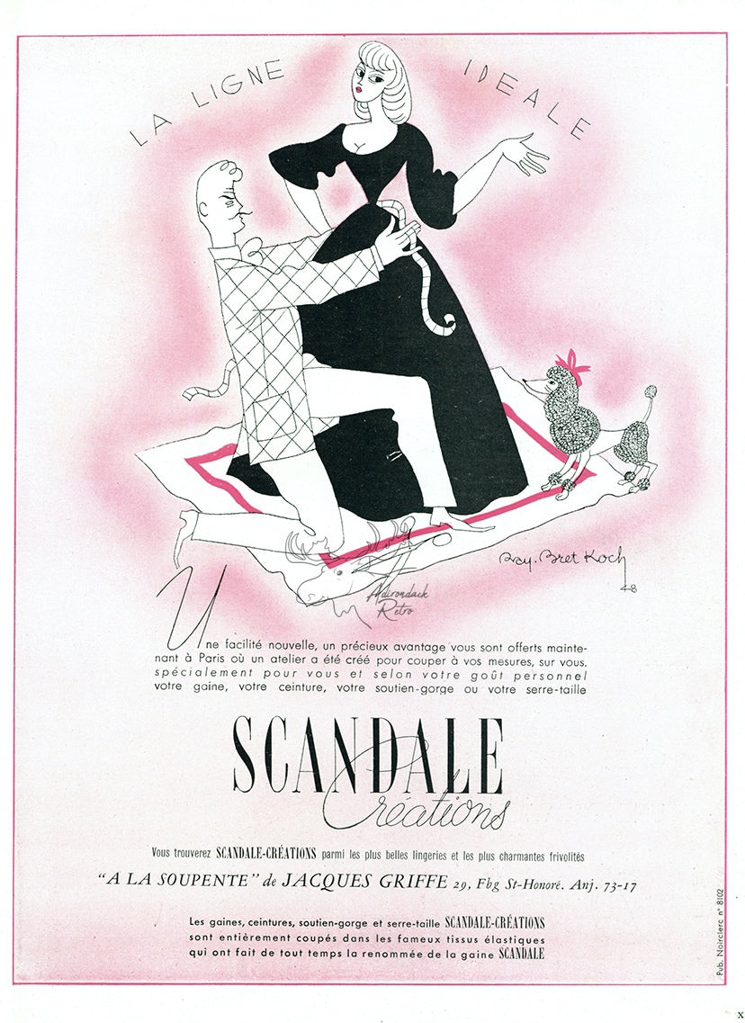 1948 Scandale Creations Vintage Lingerie Ad - Raymond Bret Koch Illustration