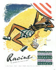 1947 Racine Beachwear Vintage Fashion Print Ad - Abel Illustration - Schiaparelli