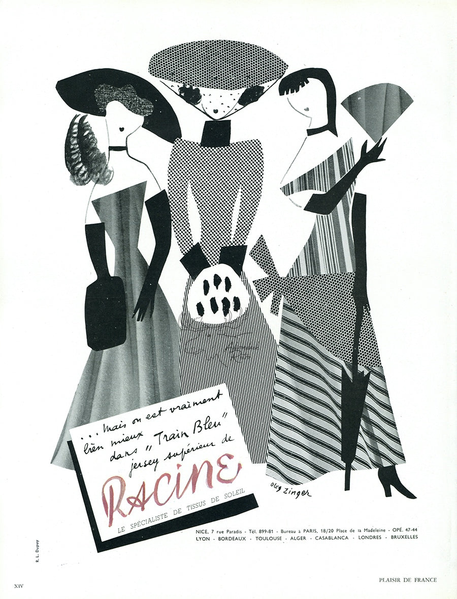 1947 Racine Vintage Fashion Print Ad