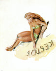 1947 Kestos Beachwear Vintage Fashion Ad - Raymond Brenot Illustration