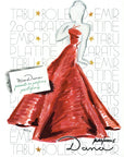1946 Dana Perfume Vintage Cosmetics Ad - Facon Marrec Red Dress Illustration