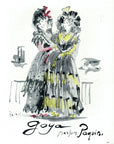 1945 Paquin Goya Perfume Print Ad - Christian Berard Illustration