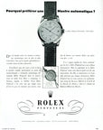 1951 Rolex Perpetual Watch Vintage French Print Ad