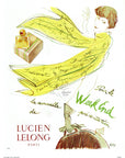 1950 Lucien Lelong Vintage Perfume Ad - G. Bol Illustration