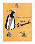 1951 Scandale Stockings Vintage Print Ad - Pierre Fix Masseau Illustration