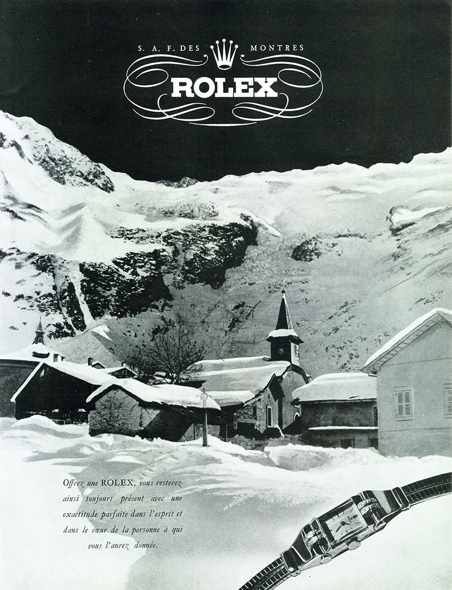 1947 Rolex Watch Vintage French Print Ad