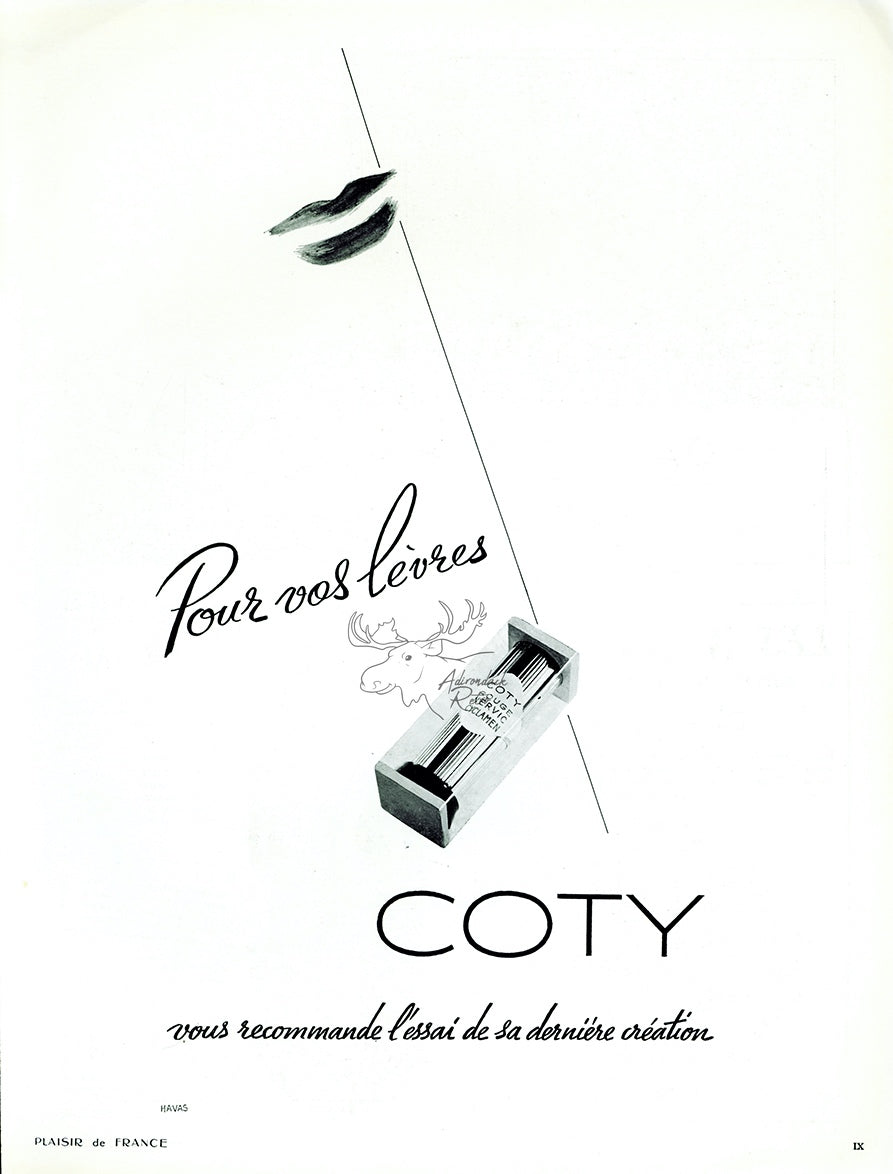 1939 Coty Lipstick Vintage French Cosmetics Ad