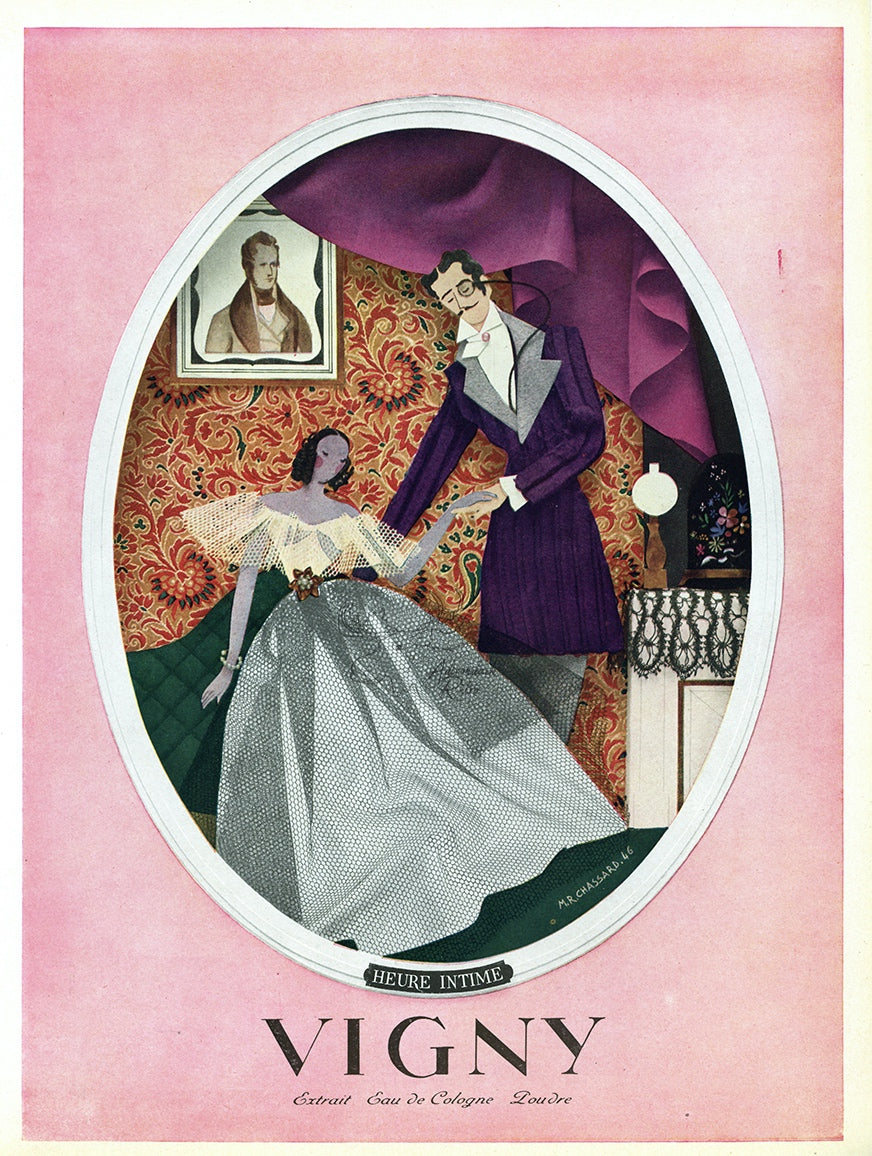1946 Vigny Perfume Vintage Print Ad - Chassard Illustration