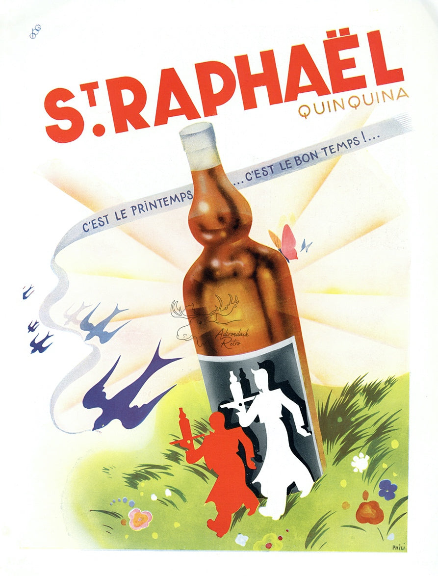 1939 St Raphael Quinquina Vintage Liquor Print Ad - Phili Poster Art