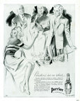 1947 Perrier Sparkling Water Vintage Print Ad - Raymond Brenot Illustration