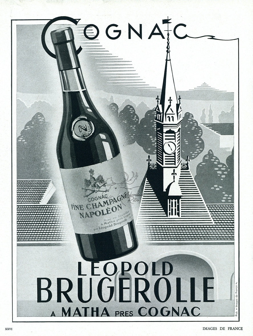 1941 Leopold Brugerolle Cognac Vintage Liquor Print Ad