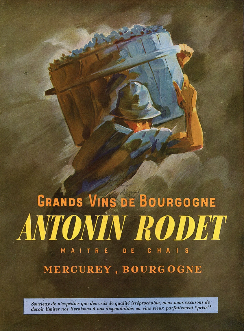 1947 Antonin Rodet Burgundy Vintage French Wine Print Ad