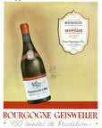 1950 Geisweiler Burgundy Wine Vintage Print Ad
