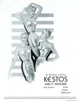 1952 Kestos Lingerie Vintage French Print Ad - Henri Mercier Illustration