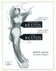 1953 Kestos Lingerie Vintage French Print Ad - Maurice Paulin Illustration