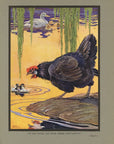 1921 The Chicken's Mistake Tipped-In Color Book Plate - Paul Bransom Antique Print