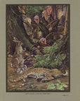 1921 The Wildcat And The Rabbit Tipped-In Color Book Plate - Paul Bransom Antique Print