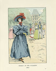 1901 Sunday At The Tuileries - F. Courboin Hand-Colored Antique Print