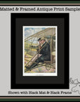 Adirondack Retro Matted & Framed Antique Print Sample with Black Mat