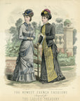 The Newest French Fashions July 1879 Antique Ladies' Treasury Print - Hand-Coloured Illustration