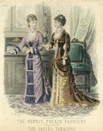 The Newest French Fashions September 1879 Antique Ladies' Treasury Print - Hand-Coloured Illustration