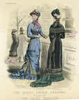 The Newest French Fashions December 1879 Antique Ladies' Treasury Print - Hand-Coloured Illustration