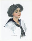 1912 Coles Phillips Fadeaway Girl Antique Print - Thinking Of You