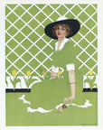 1912 Coles Phillips Fadeaway Girl Antique Print - Tulips in the Garden