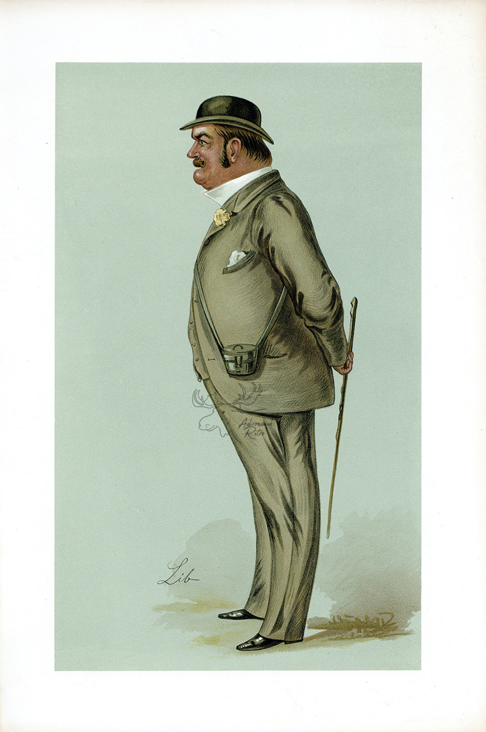 1889 Vanity Fair Caricature Proof Plate by Lib - George Higginson Allsopp Spy Print
